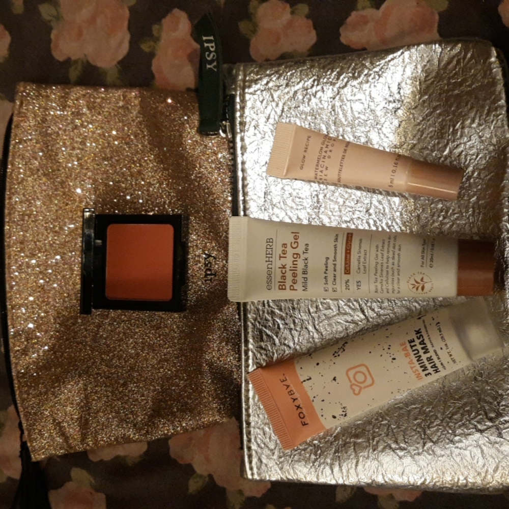 Ipsy silver and gold bag bundle
